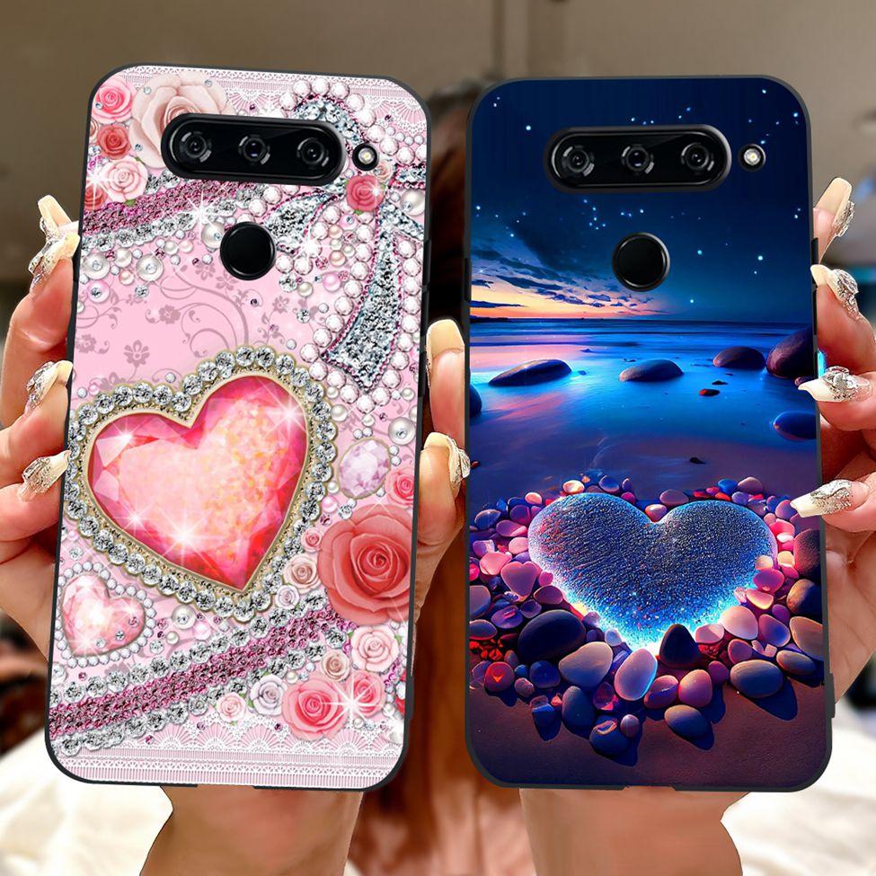 Чехол For LG V40 ThinQ Чехол-крышка Силиконовый Роскошный Модный Милый Кот Крутой Ударопрочный Бампер Корпус Для LG V405 LM-V405 LM-V409N