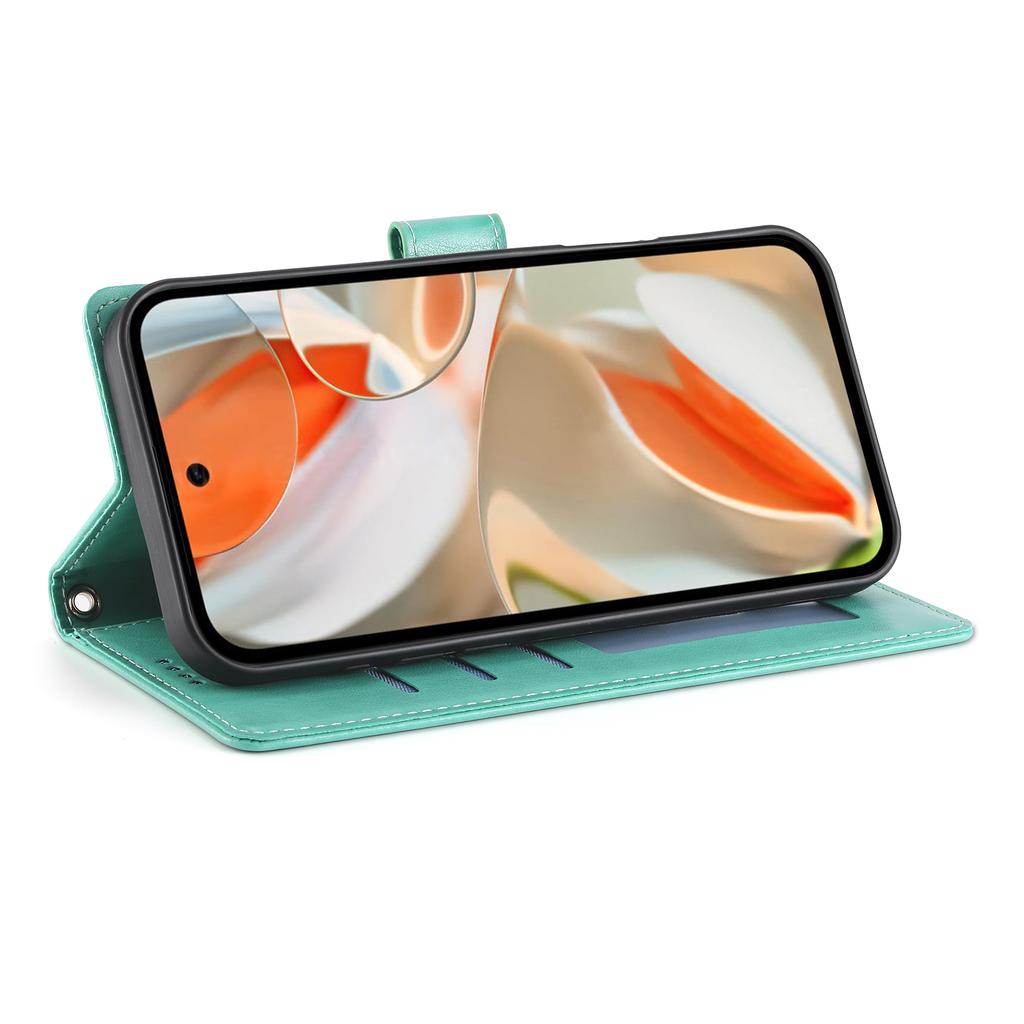 For Google Pixel 9a Wallet Case Butterfly Floral Imprint PU Leather Phone Cover with Wrist Strap