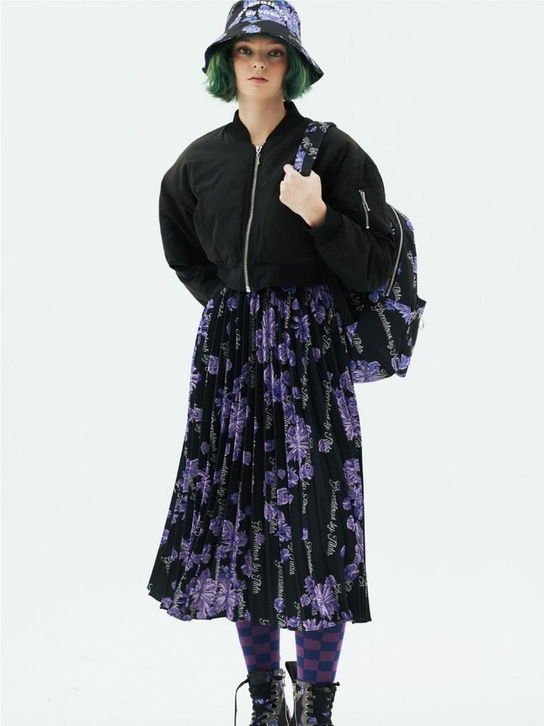 Greedius Floral Pleated Skirt