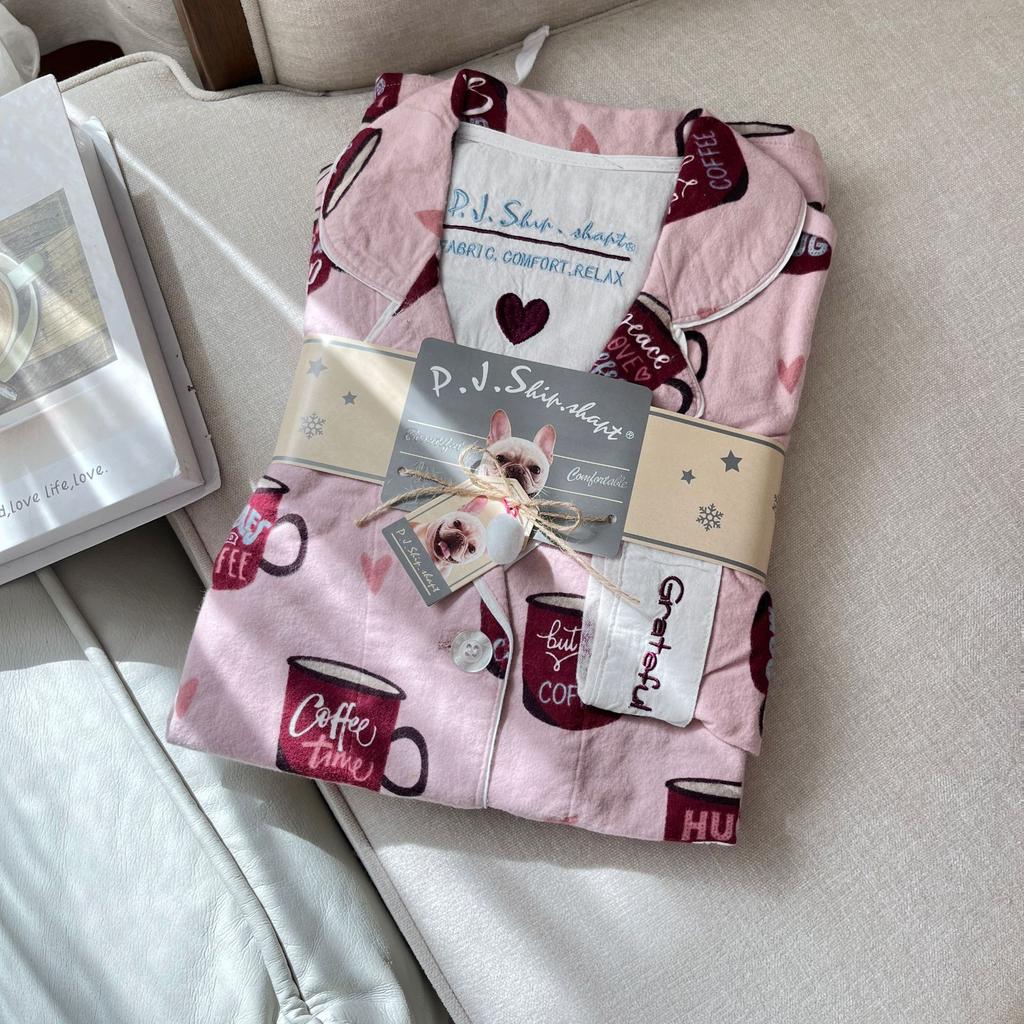 New Style Pajamas Set, Pure Cotton 2-piece Set, Women's Printed Cartoon Pajamas, Long-sleeved Trousers Set, Autumn Home Clothes, Home Clothes
