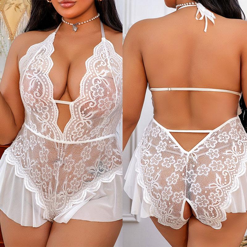 Sujetadores Mujer Plus Size Push Up One Piece Women Sleepwears Teddies Bodysuits Lencerias Sexy Transparente Deep V Underwear