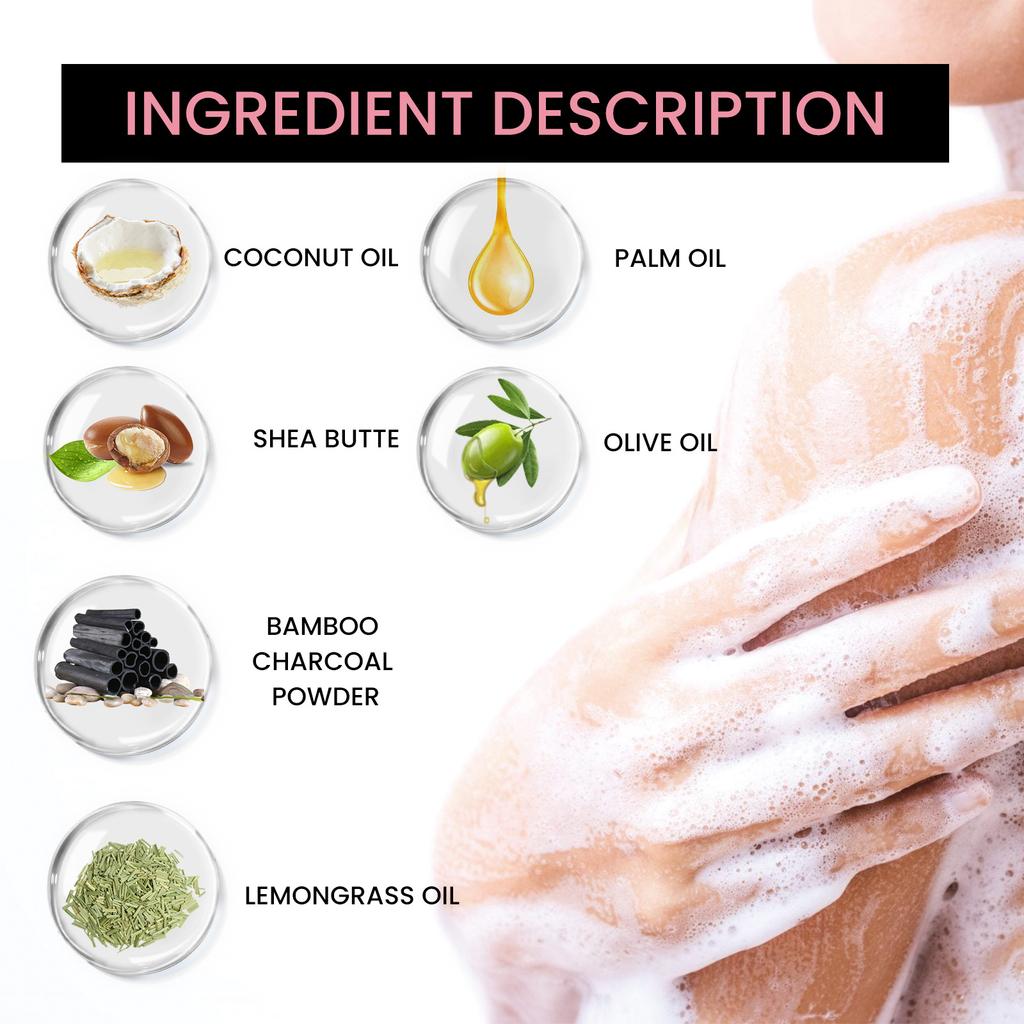 EELHOE Carbon Mud Bath Soap Bar Mineral Mud Volcano Mud Soap Bath Soap Whitening Soap Hydrating Cleaning Get Rid of Blackheads