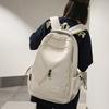 Male Solid Color Backpack Student Schoolbag Large Capacity Female Backpack