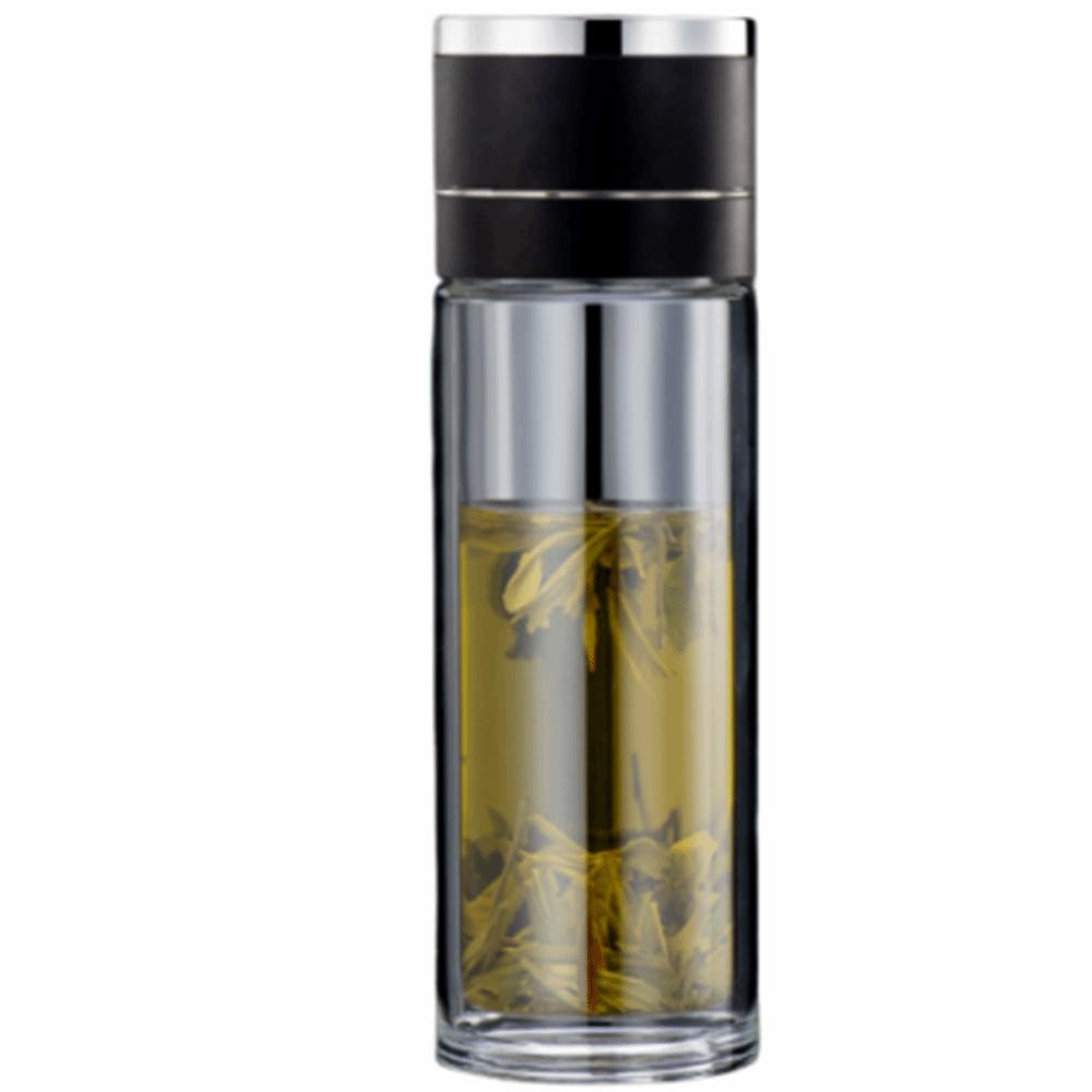 Borosilicate Glass Tea Water Cup One Click Opening Infuser Tumbler Outdoor Activities