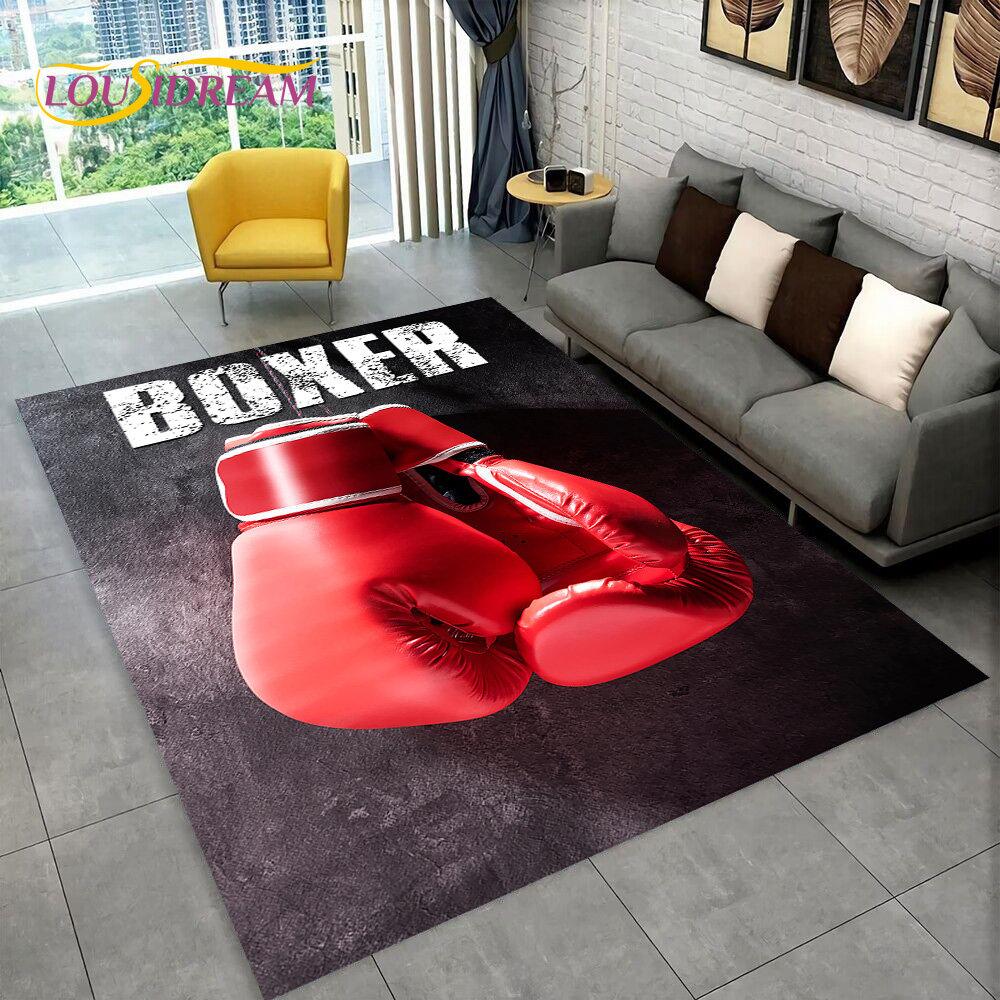Boxing Gloves Boxer Fight Area Rug Large,Carpet Rug for Living Room Bedroom Sofa Doormat Decoration,kids Non-slip Floor Mat