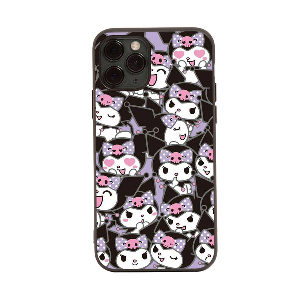 Чехол HK10 Cut Kuromi Black Sofe для iPhone 16 15 Plus 14 13 Pro 8 SE XR XS Max P30 Nova 5T Y5P Y6 Y7 Y8P Y9 Realme C30 C33 C31 VIVO Y36 V27