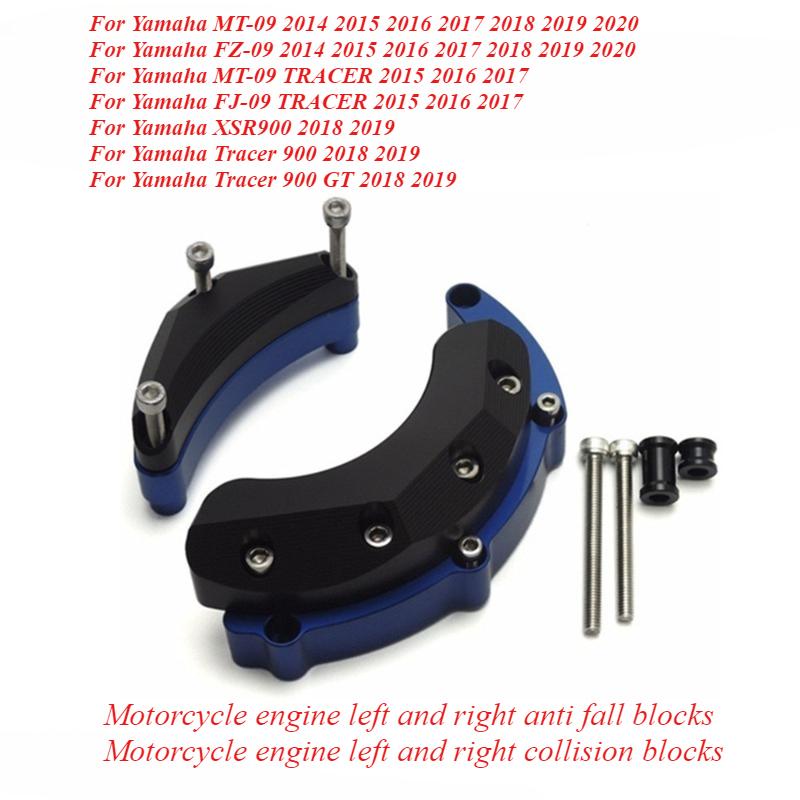 Motorcycle anti drop rubber protection block engine left and right anti drop blockse for YAMAHA MT-09 FZ FJ 09 XSR Tracer 900 GT