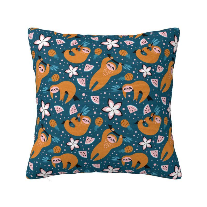 Luxury Not Fast Not Furious Cute Sloth Cushion Covers xcm Velvet Throw Pillow Case for Car Square Pillowcase Home Decor