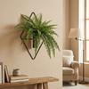 2PCS Iron Rhombus Hanging Flower Vase Decorative Wall Mount Flower Vase Wall Hanging Vase  Bedroom