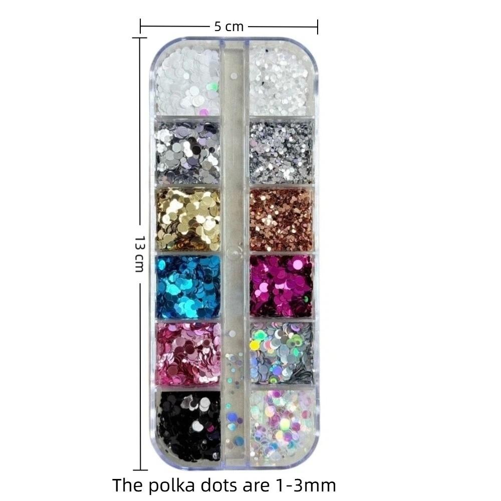 Colorful Glitter Nail Accessories 12-Grid Nail Charms Nail Salon