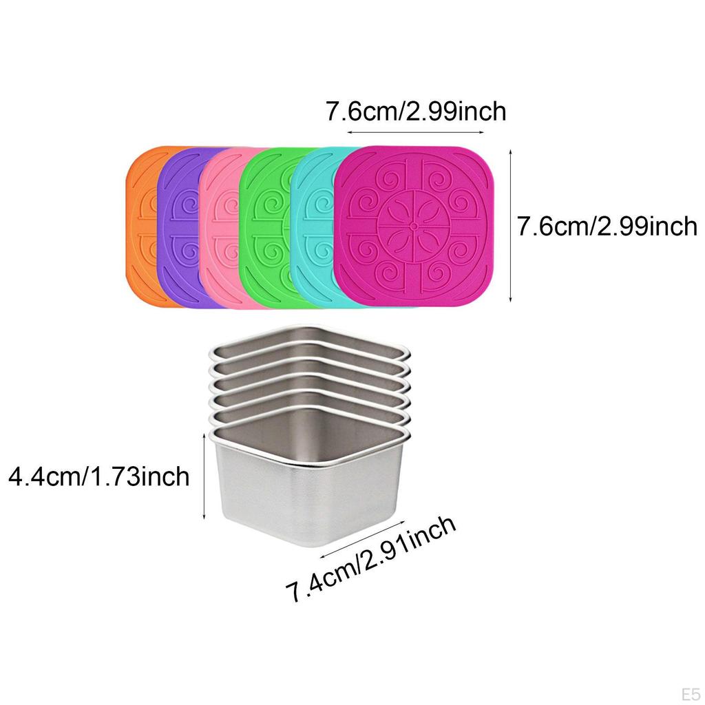 6 Pieces Dressing Container Condiment Dipping Dish Sauce Pan for Restaurant Cafe