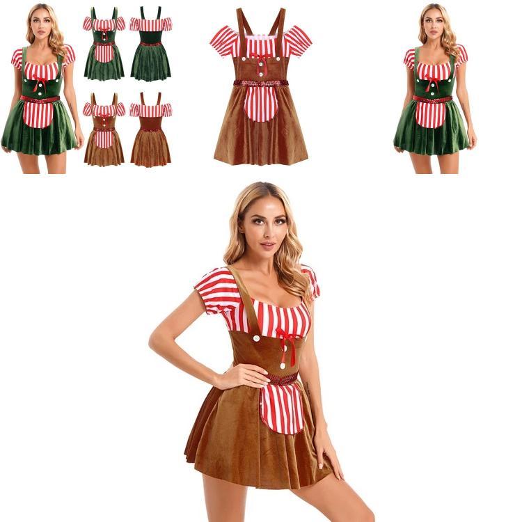 Рождественский костюм для женщин из полиэстера и спандекса, яркий красочный наряд для сценических выступлений на Хэллоуин для праздничных вечеринок