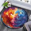 Круглый ковер Phoenix Art, Ковер для гостиной, спальни, дивана, игровой комнаты, Декор, Нескользящий коврик для пола