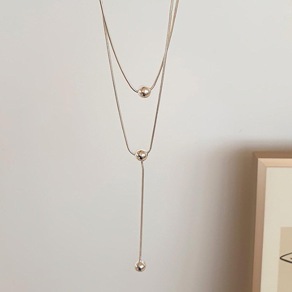 Women's Daily Drop Snake Chain Necklace (Two Chains at Once)