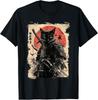 Vintage Japanese Art Anime Graphic Samurai Cat Warrior Gift Unisex  T-Shirt