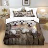 3pcs Cute Puppy Animal Print Soft Coreless Duvet Cover Set, Multi Size Bedroom Bedding Decoration, Machine Washable