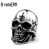 Retro Men's Titanium Skull Ring - Stainless Steel Punk Jewelry
