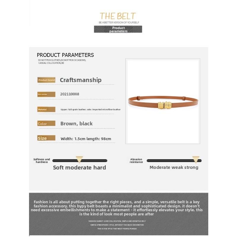 Mary Top grain leather women's belt - decorative & versatile