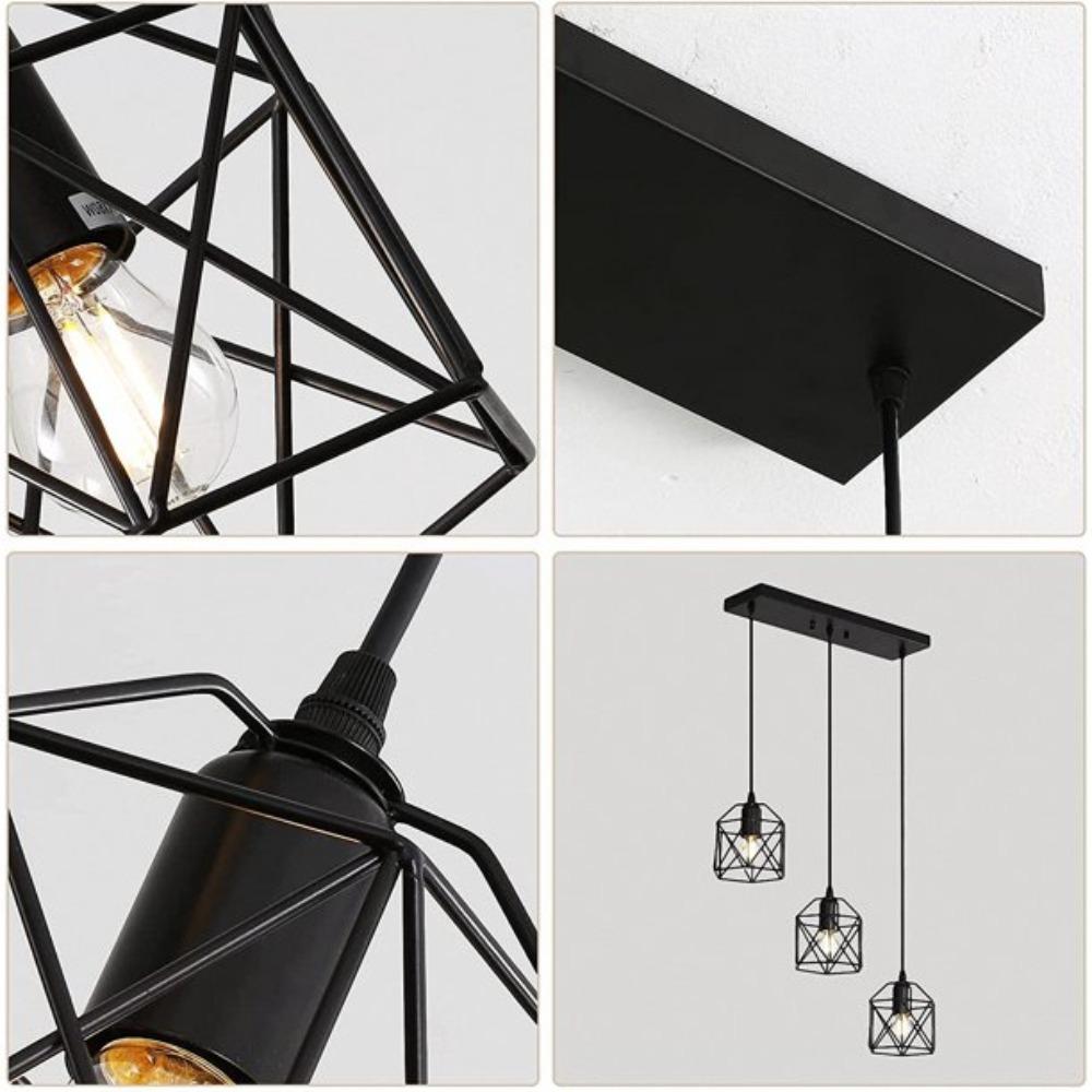 Nordic Metal Vintage Home Decorative Iron Chandelier Ceiling Light Indoor Restaurant Kitchen Decor Hanging Dining Pendant Light