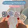 Camera Protector for iPhone 15 Pro Max / 15 Plus Glitter Rhinestone Camera Lens Metal Protective Ring
