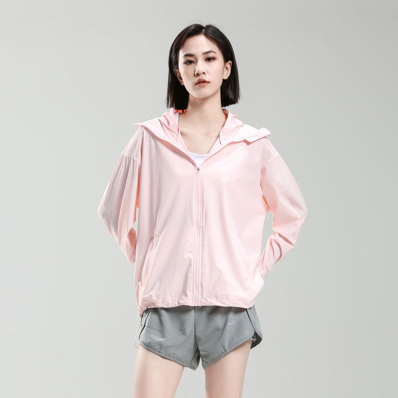Женская спортивная куртка из ледяного шелка с защитой от УФ-лучей - Эластичная, с капюшоном, дышащая ветровка для занятий спортом на открытом воздухе