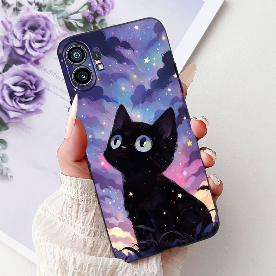 Чехол для телефона 6.55" для Nothing Phone (1) Одна 1 A063 Мягкая черная силиконовая противоударная задняя крышка для Nothing Phone1 Мультяшная Funda Новая