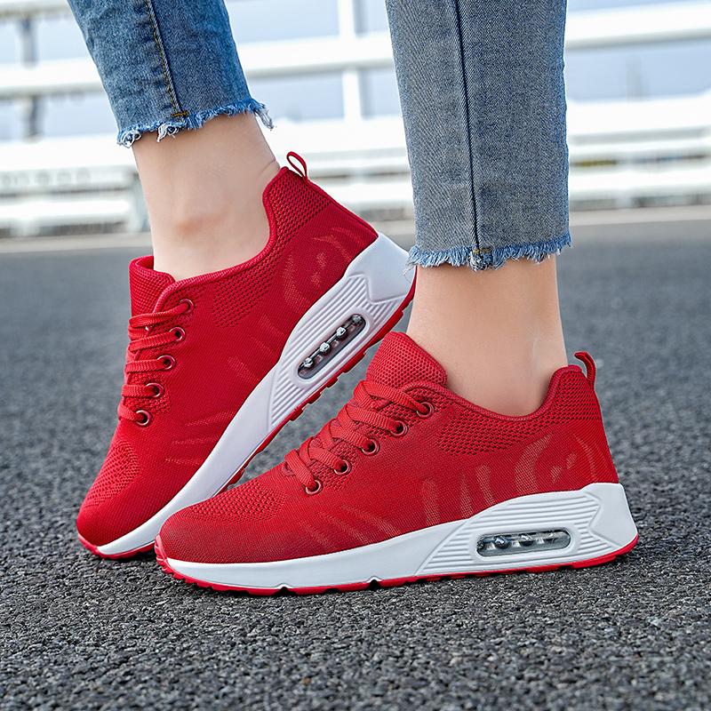 Women’s Black Running Sneakers Casual Red Sport Shoes White Walking Jogging Shoes Over Sized