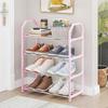 Multi-Layer Shoe Shelf 4 Layers Simple Dust-Proof Storage Shoe Cabinet Multi-Layer Assembly Door Dormitory Organizer Rack
