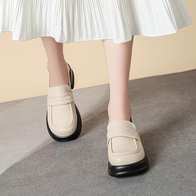 Кожаные туфли на плоской подошве Yuexinwang для женской обуви Huizhou, обувь Su Yinyin на той же платформе, детская осенне-зимняя новая кожаная обувь в британском стиле