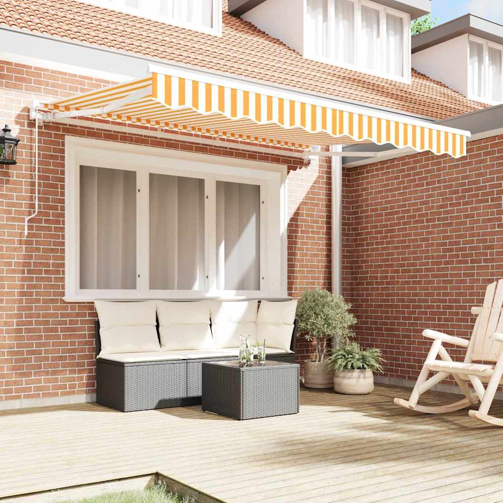 Replacement Canopy Fabric Yellow and White Polyester 3.5 x 2 m
