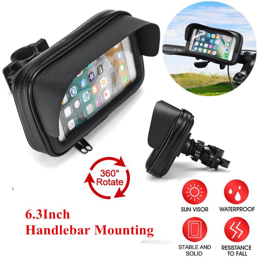 Waterproof 6.3" Motorcycle Bicycle Handlebar Mount Bag Case For Iphone Samsung