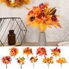 Fall Artificial Flower Bouquet Realistic Fake Silk Sunflower Halloween Thanksgiving Harvest Festival Indoor