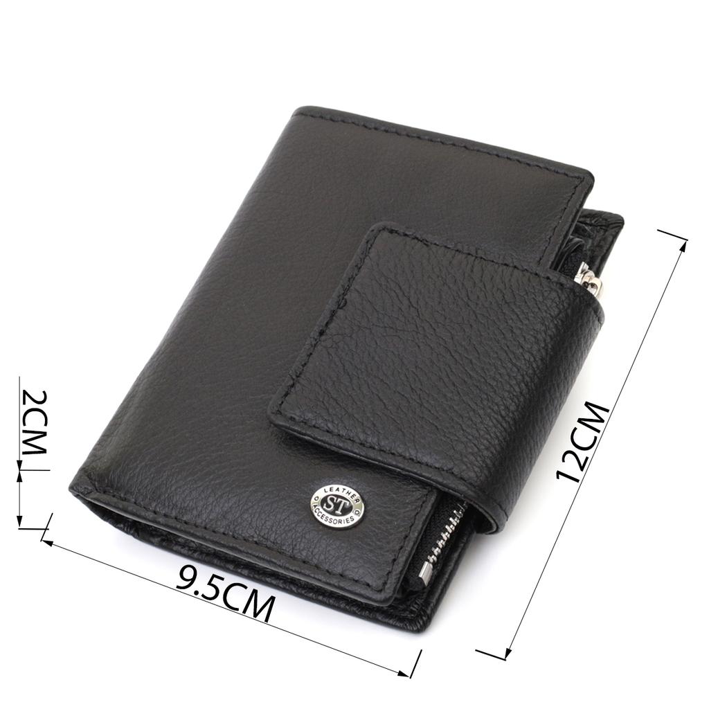 Vertical Wallet for Women Made of Genuine Leather ST Leather 22703 Black