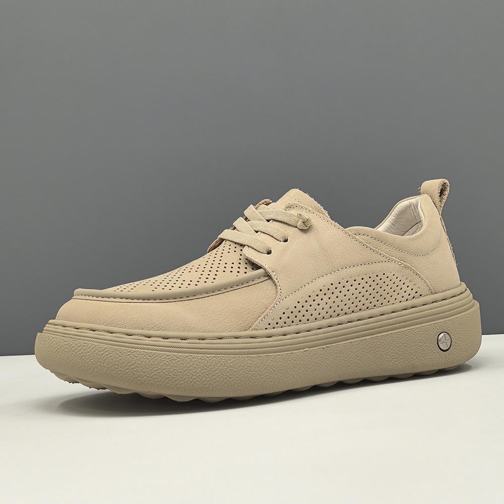 Raw sports board shoes trendy shoes leather niche summer hollow breathable casual shoes