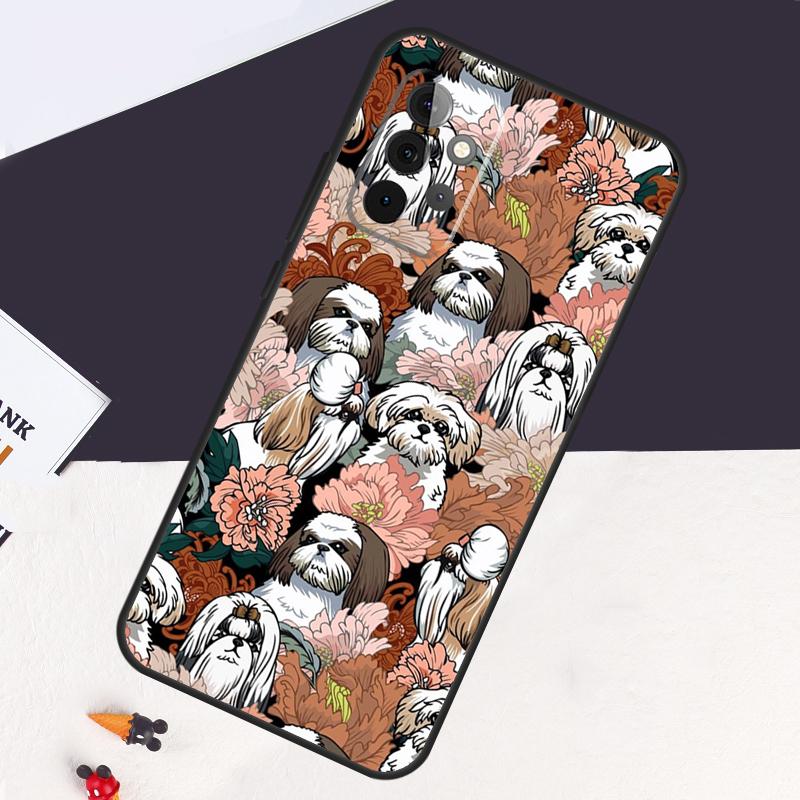 Cartoon Shih Tzu Dog Case For Samsung Galaxy A14 A55 A06 A05 A36 A26 A16 A54 A34 A22 A32 A52 A35 A15 A53 A13 A56