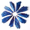 Natural Fan-Shaped Blue Electroplated Black Tourmaline Loose Stone Jewelry Accessories