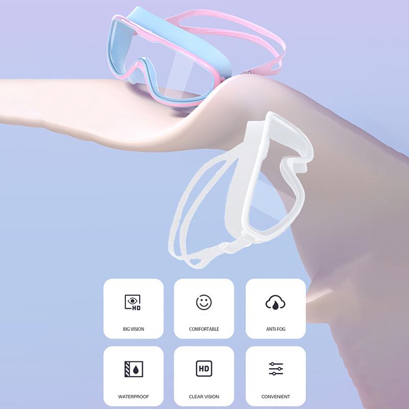 Очки для плавания для детей от 3 до 15 лет, не запотевающие, без утечек, прозрачные, с широким обзором, для мальчиков, девочек, для бассейна, пляжа, для плавания, аксессуары