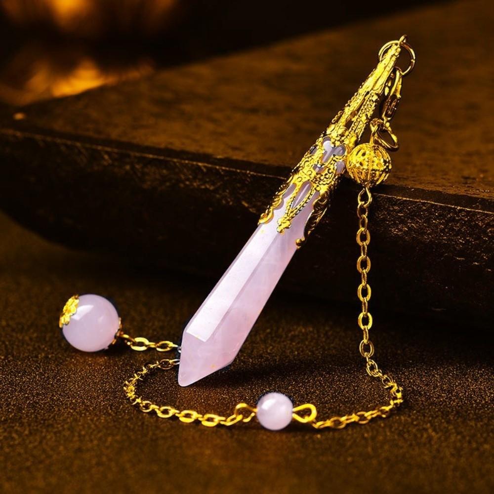 Energy Natural Crystal Pendulums Hexagon Cone Witch Spiritual Pendulos  Jewelry Gift