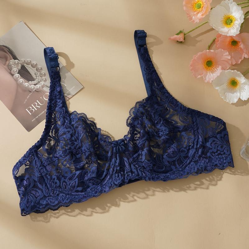 Женские сексуальные кружевные бюстгальтеры больших размеров Push Up Bralette Hollow Out Lingerie Вышитый бюстгальтер Бюстгальтер Женское нижнее белье на косточках