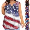 Женская модная повседневная футболка без рукавов большого размера с v-образным вырезом и принтом, топ