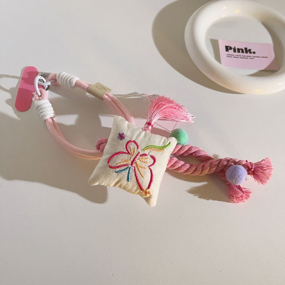 Cute Bead Phone Pendant Candy Color Phone Wrist Strap Ins Beaded Phone Chain Keychain