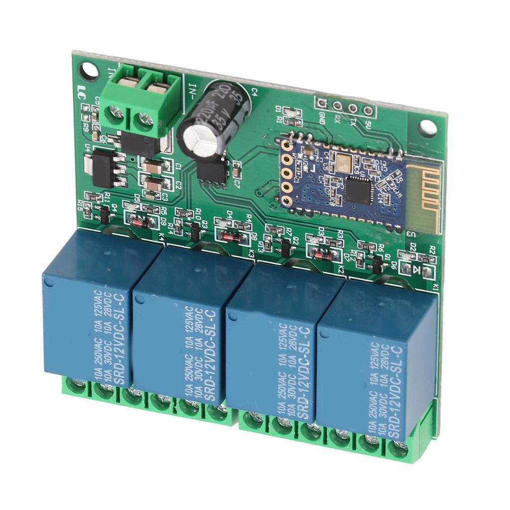 4-канальный модуль реле Bluetooth, дистанционное управление, высокая помехоустойчивость для умного дома