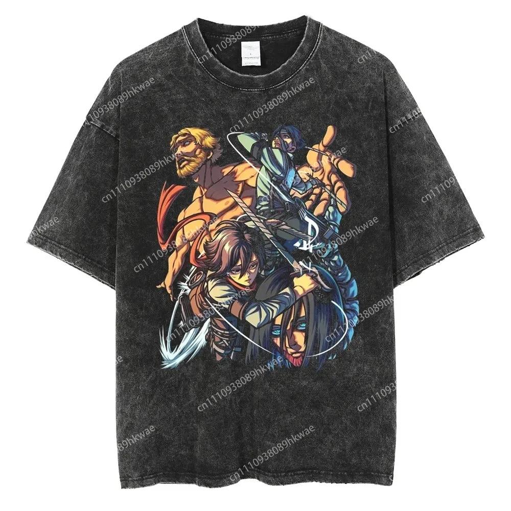 Hunter X Hunter Hisoka Morow Bungee Gum & Spider Web Playing Cards Vintage Washed Anime Print T Shirt Men 2026 Summer Casual