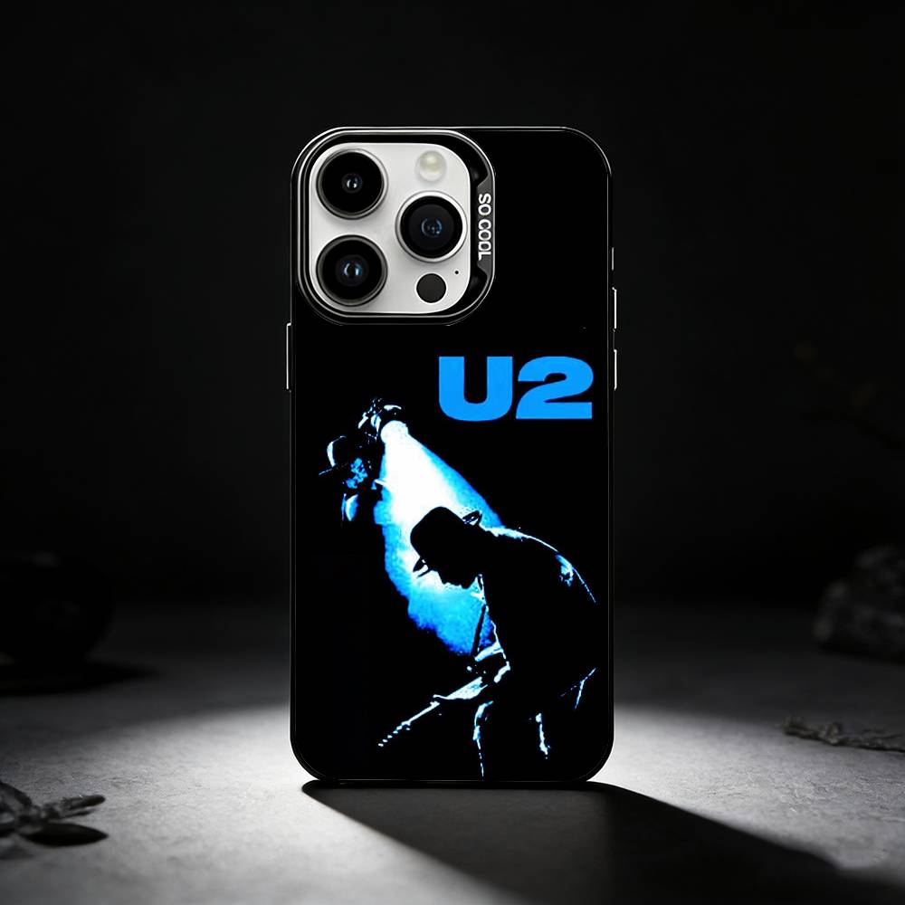 Чехол для телефона Band U-U2 для iPhone 17,16,15,14,13,12,11 Plus,Pro Max,XS,Цветной серебристый чехол для телефона