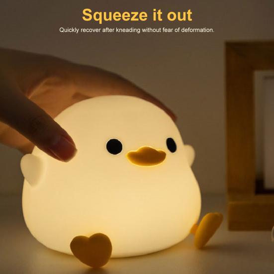 Ночник «Утка» с регулируемой яркостью, мягкое освещение, без мерцания, перезаряжаемый, очаровательный внешний вид, светодиодный прикроватный светильник с изображением утки из мультфильма