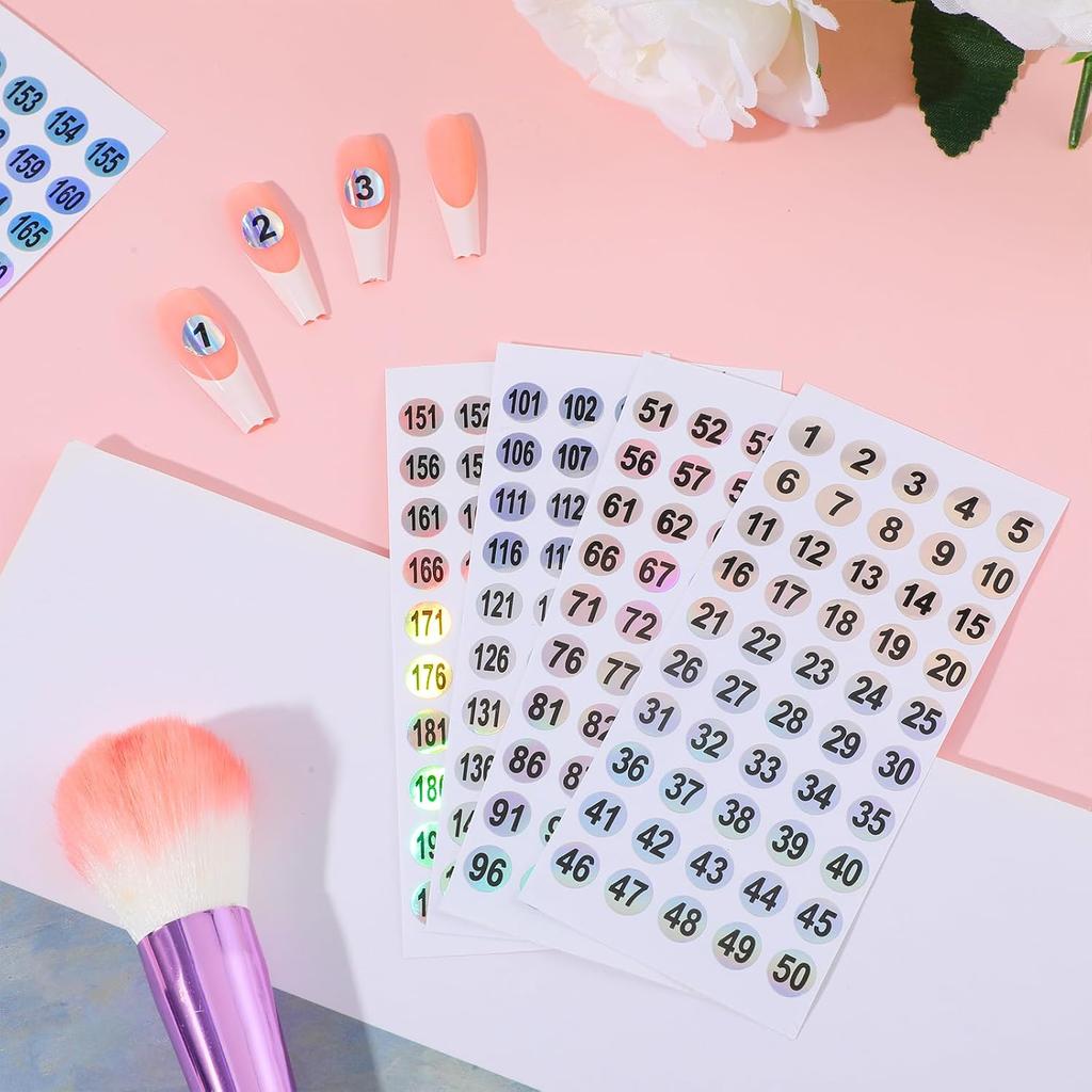 16 листов круглых прозрачных наклеек с цифрами от 1 до 200 - Блестящие самоклеящиеся этикетки для организации хранения B и коробок