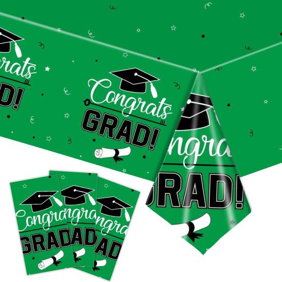 2 шт. одноразовая скатерть для выпускного бала, пластиковая водонепроницаемая скатерть для выпускного, декоративная шапочка, свитки, конфетти, принадлежности для ужина в канун Нового года