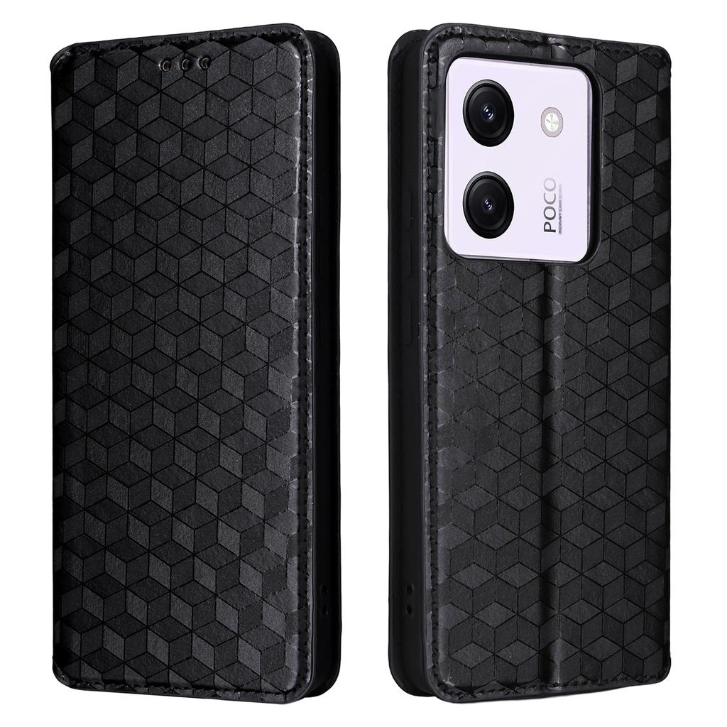 Для Xiaomi Poco M7 Pro 5G Чехол-кошелек Ромбовидный тисненый кожаный чехол для телефона