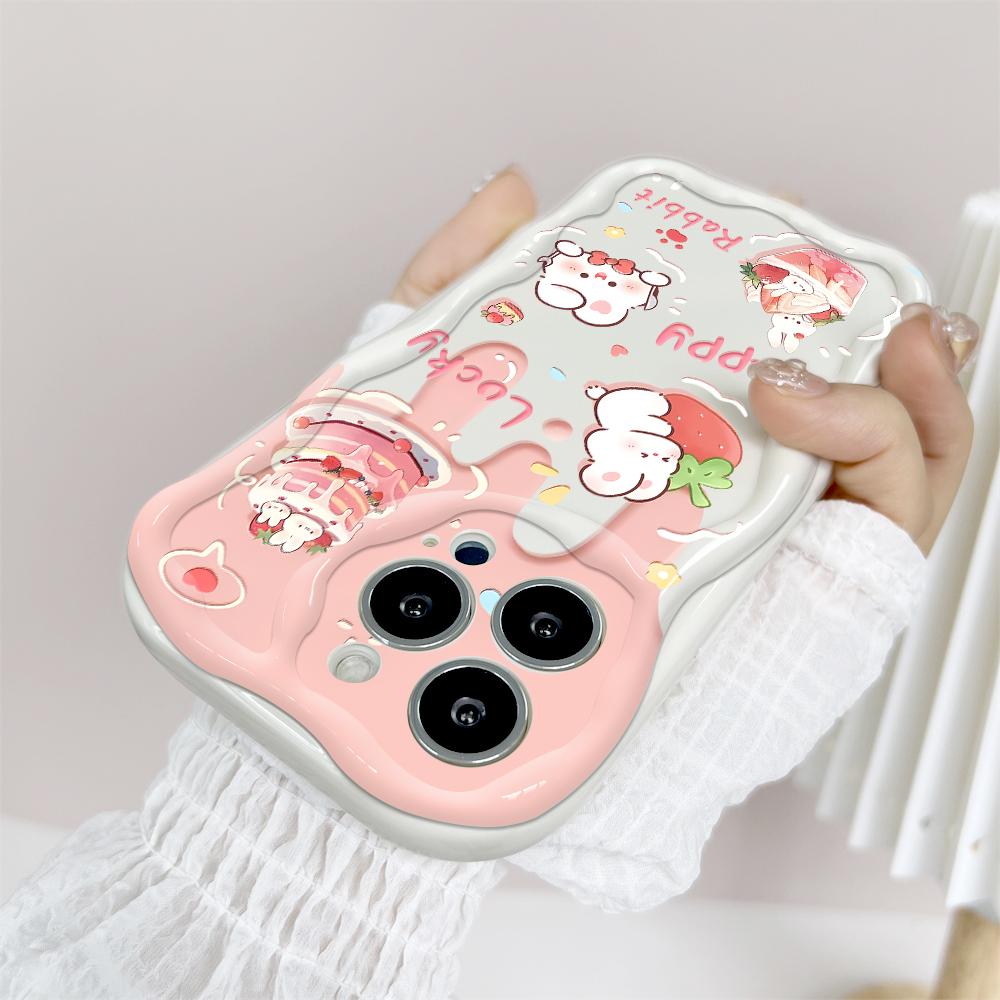 Для Honor 90 Lite P30 Pro Infinix Hot 30 40 40i 40 Pro Smart 8 Pro Vivo V29e V30e милый мультяшный рисунок животных волнистый край мягкий силиконовый чехол для телефона