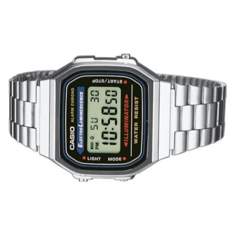 Casio Серия VINTAGE-A168 Ретро Маленький Серебристый Самородок Водонепроницаемый Кварцевый Механизм Стальной Ремешок Японские и Корейские Часы Мужские Часы A168WA-1W